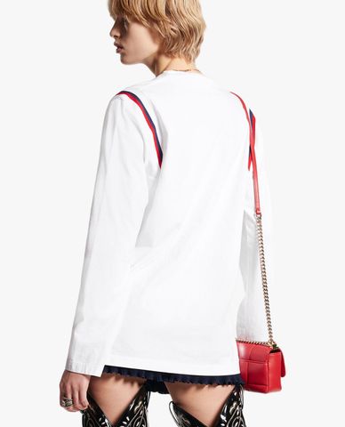  DSQUARED2 - Áo thun nữ cổ tròn tay dài University Varsity 