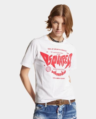  DSQUARED2 - Áo thun nữ cổ tròn tay ngắn Logoed Easy 