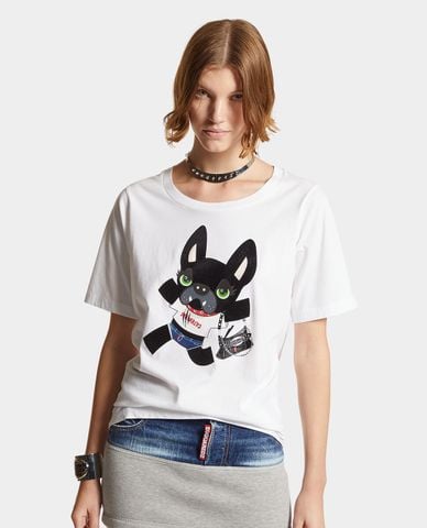  DSQUARED2 - Áo thun nữ cổ tròn tay ngắn Ciro Easy 