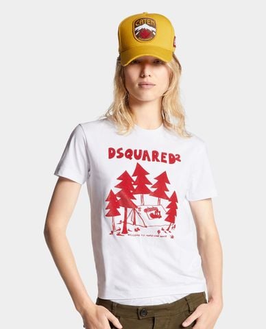  DSQUARED2 - Áo thun nữ cổ tròn tay ngắn Just Right 