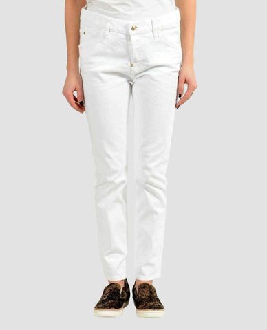  DSQUARED2 - Quần jeans nữ skinny màu trắng White V Cool Girl 