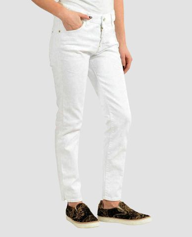  DSQUARED2 - Quần jeans nữ skinny màu trắng White V Cool Girl 