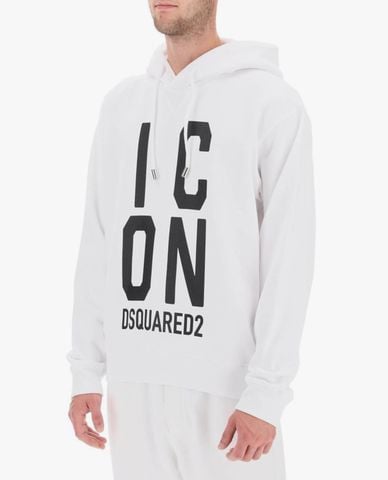 DSQUARED2 - Áo hoodie nam tay dài phối mũ Icon Squared Cool 