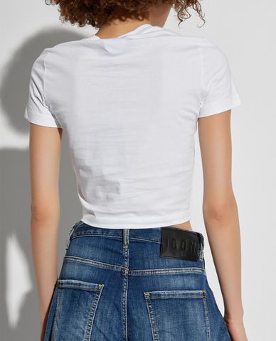  DSQUARED2 - Áo croptop nữ phom ôm tay ngắn 