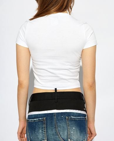  DSQUARED2 - Áo croptop nữ phom ôm tay ngắn 