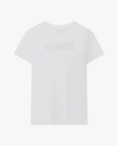  K-SWISS - Áo thun nữ cổ tròn tay ngắn Logo Jaacquard 