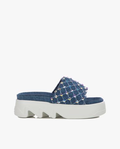  LE SILLA - Dép quai ngang nữ bản rộng đính đá Pool Side 