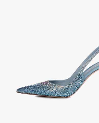  LE SILLA - Giày cao gót nữ bít mũi đính đá phối quai Chanel Bella 