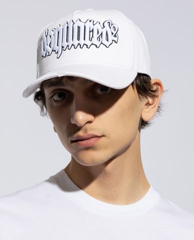  DSQUARED2 - Nón bóng chày nam thêu nổi phong cách Gothic 