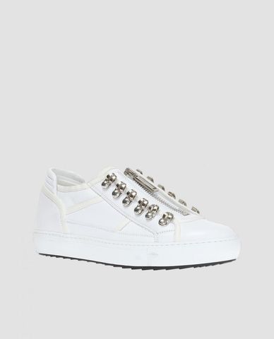  DSQUARED2 - Giày sneakers nam phối khóa kéo bạc Asylum 