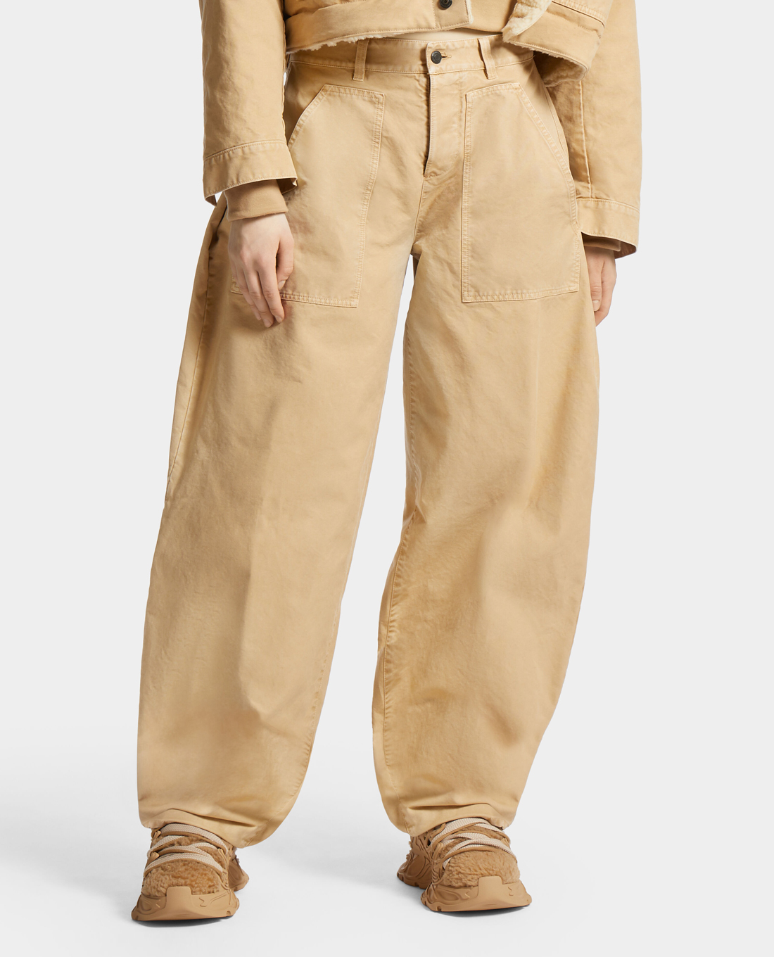 DSQUARED2 - Quần nữ ống rộng lưng cao phối logo