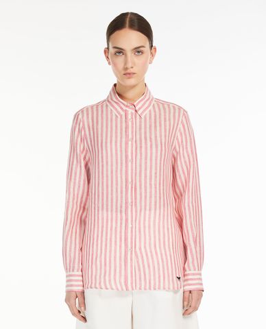  WEEKEND MAX MARA - Áo sơ mi cổ bẻ tay dài phối sọc dọc Lari 