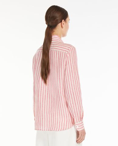  WEEKEND MAX MARA - Áo sơ mi cổ bẻ tay dài phối sọc dọc Lari 