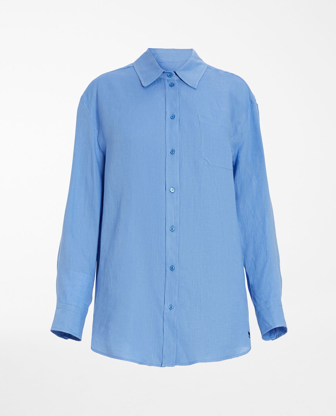 Áo sơ mi linen ngắn tay cổ đứng khuy tròn cài lệch  NU6918  kamakavn