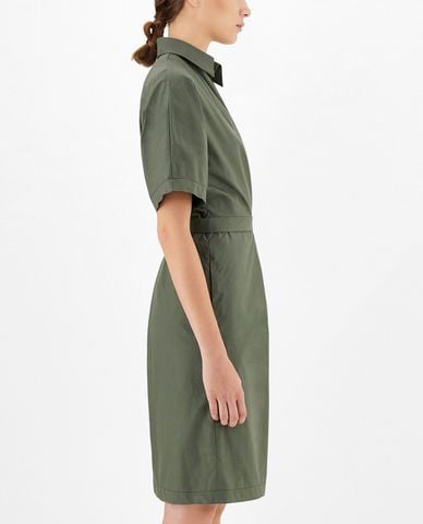  WEEKEND MAX MARA - Đầm midi cổ bẻ ngắn tay Cotton Poplin 