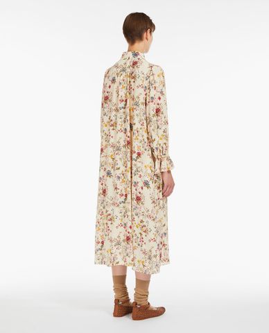  WEEKEND MAX MARA - Đầm sơ mi midi cổ bẻ tay dài phối thắt lưng và hoạ tiết Ciad 