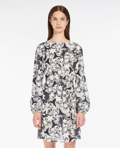  WEEKEND MAX MARA - Đầm mini cổ thuyền tay dài phối hoạ tiết Noli 