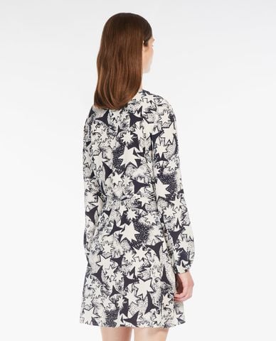  WEEKEND MAX MARA - Đầm mini cổ thuyền tay dài phối hoạ tiết Noli 