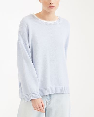  WEEKEND MAX MARA - Áo len nữ cổ tròn tay dài Zoraide Wool Silk 