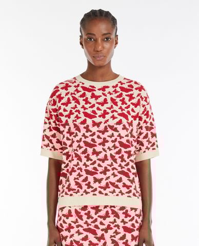  WEEKEND MAX MARA - Áo dệt kim nữ cổ tròn tay ngắn Zufolo 