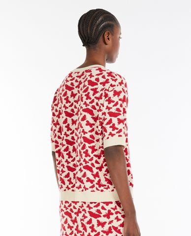  WEEKEND MAX MARA - Áo dệt kim nữ cổ tròn tay ngắn Zufolo 