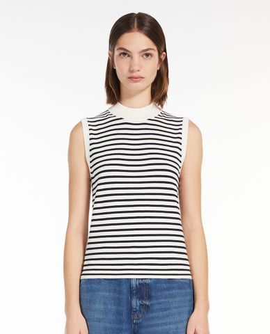  WEEKEND MAX MARA - Áo sát nách dệt kim cổ tròn phom ôm Nazione 