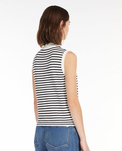  WEEKEND MAX MARA - Áo sát nách dệt kim cổ tròn phom ôm Nazione 