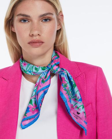  WEEKEND MAX MARA - Khăn choàng phom vuông phối hoạ tiết Siam 