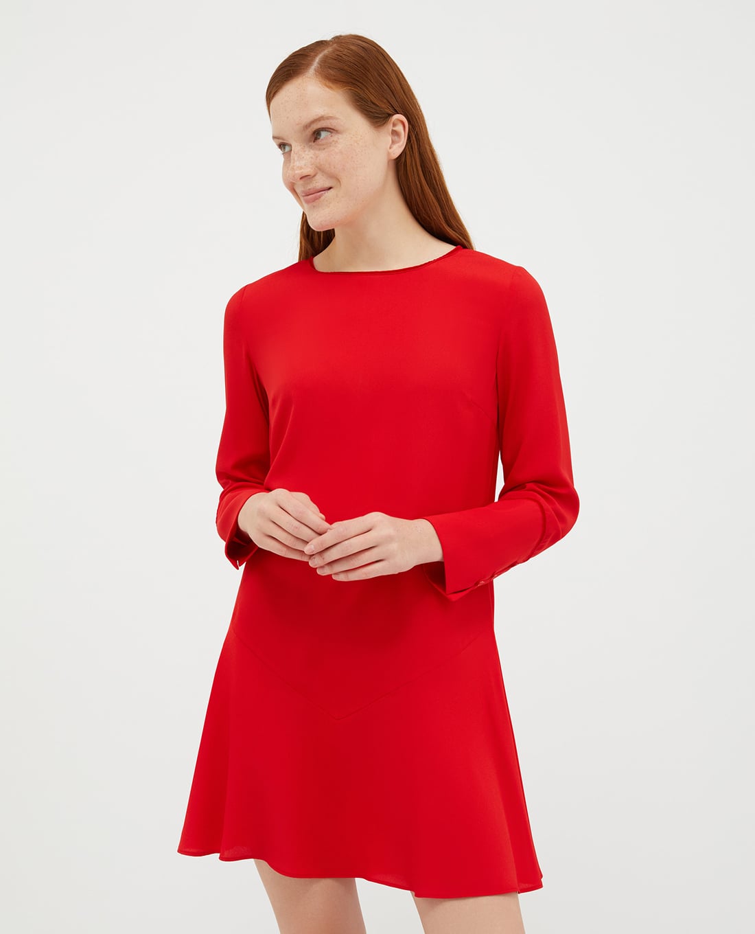 MAX&Co. - Đầm mini cổ tròn tay dài ống loe Maremoto