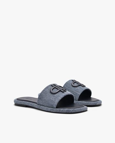  PEDRO - Dép nữ quai ngang mũi vuông Icon Satin 