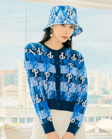  MLB - Áo khoác cardigan nữ dáng croptop Party Monogram 