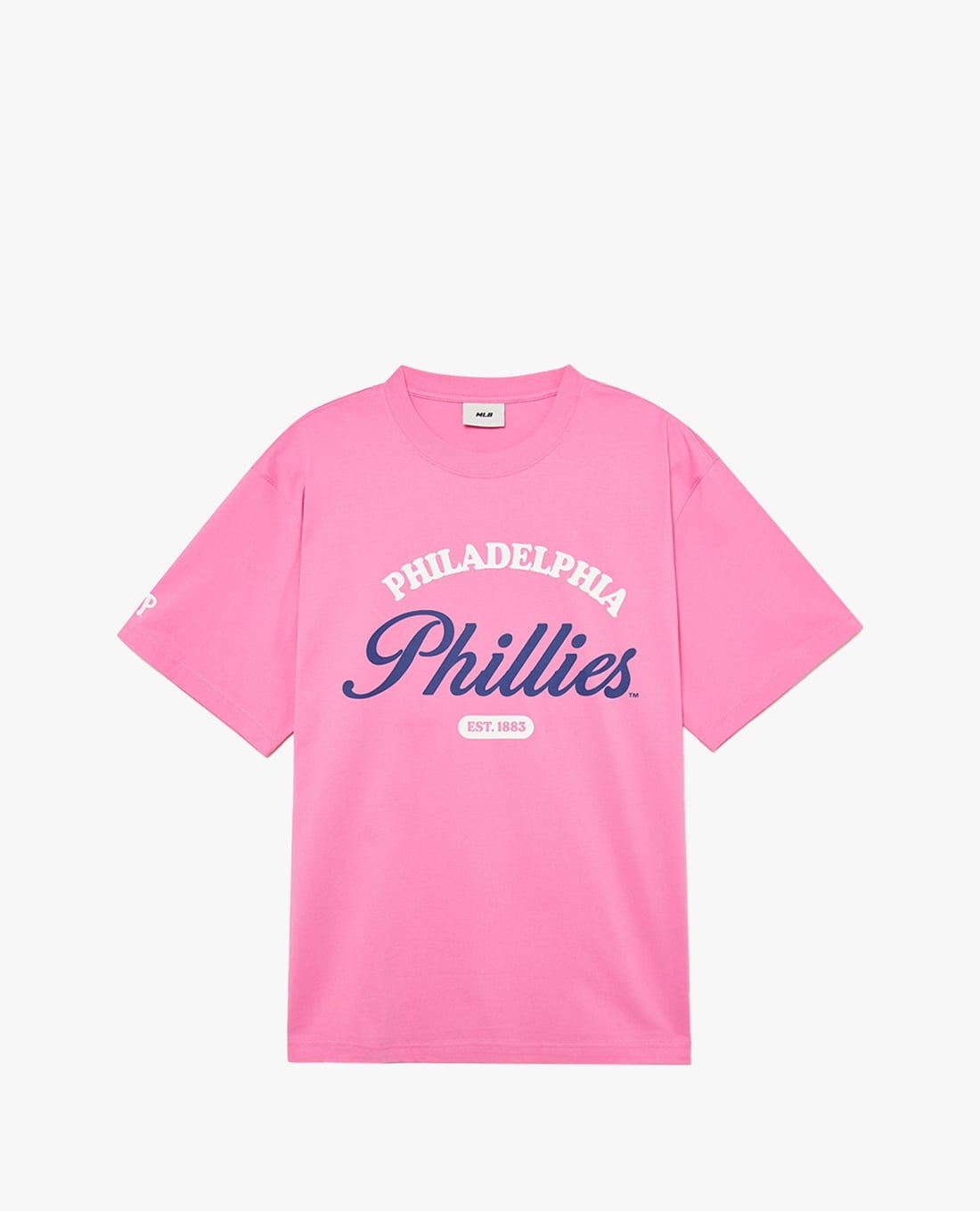 MLB - Áo thun unisex cổ tròn tay ngắn Varsity Cursive Graphic Overfit