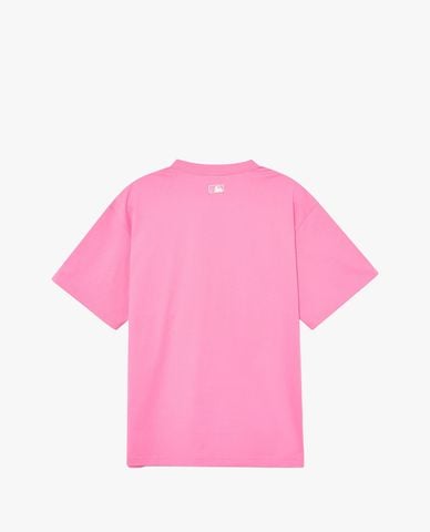  MLB - Áo thun unisex cổ tròn tay ngắn Varsity Cursive Graphic Overfit 