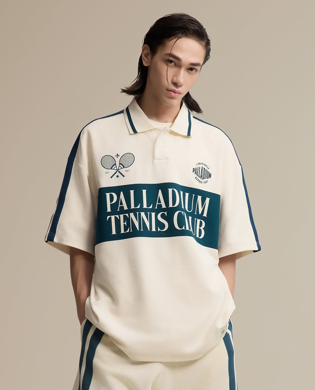 PALLADIUM - Áo polo unisex tay ngắn Logo Color Blocks