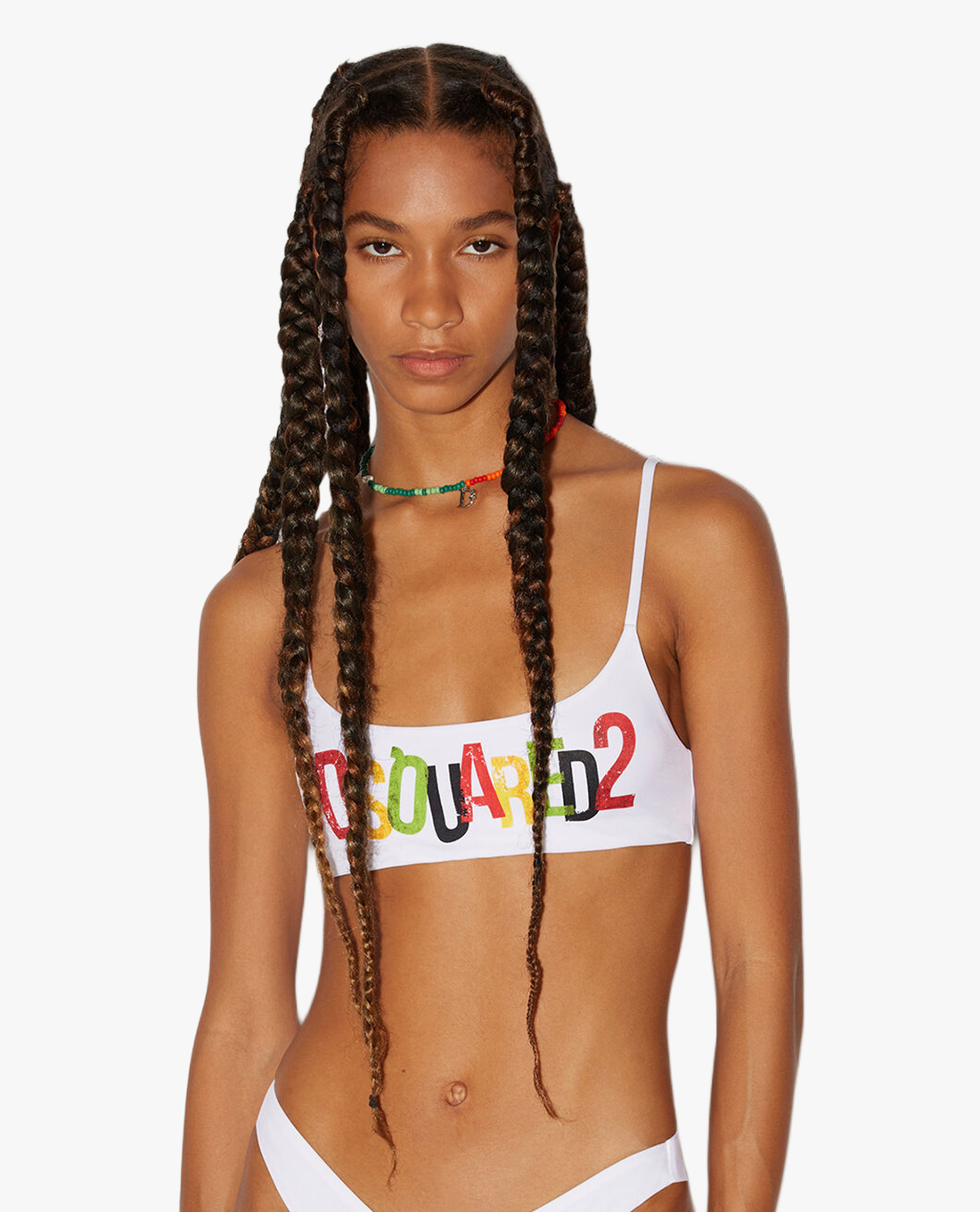 DSQUARED2 - Áo bơi nữ hai dây D2 Lettering Bandeau
