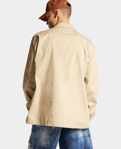  DSQUARED2 - Áo khoác sơ mi nam cổ bẻ tay dài phối logo DSQ2 