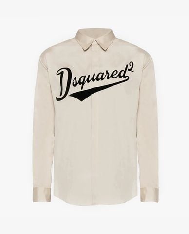  DSQUARED2 - Áo sơ mi nam cổ bẻ tay dài in logo 