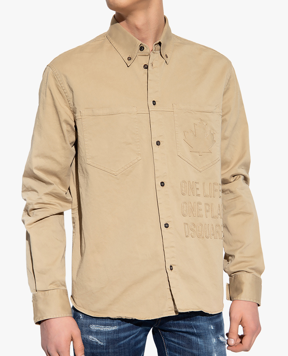 DSQUARED2 - Áo sơ mi nam phom suông tay dài One Life