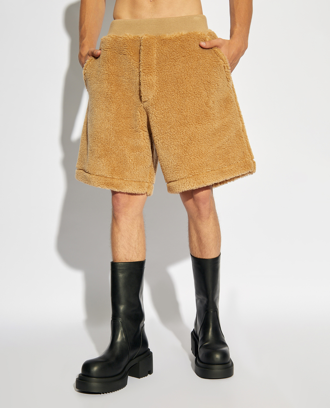 DSQUARED2 - Quần short nam ống rộng lưng thun Fleecee