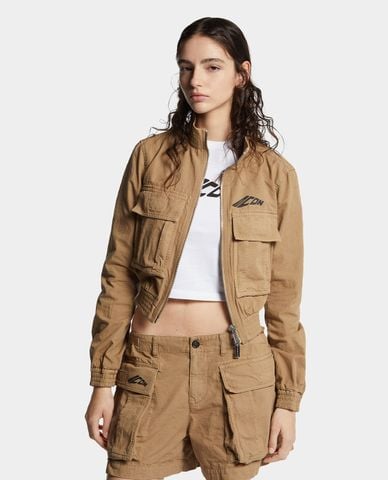  DSQUARED2 - Áo khoác bomber nữ túi hộp Icon New Generation 