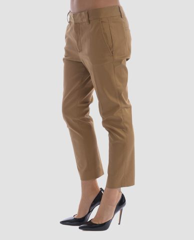  DSQUARED2 - Quần khaki nữ phom suông Cropped 