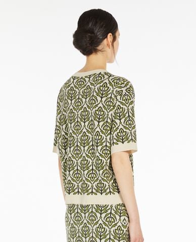  WEEKEND MAX MARA - Áo dệt kim nữ cổ tròn tay ngắn Zufolo 