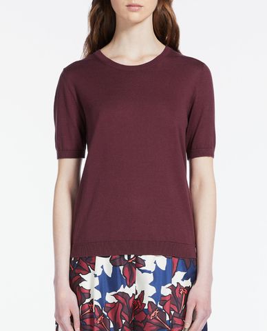  WEEKEND MAX MARA - Áo thun nữ dệt kim tay ngắn cổ tròn Salute 