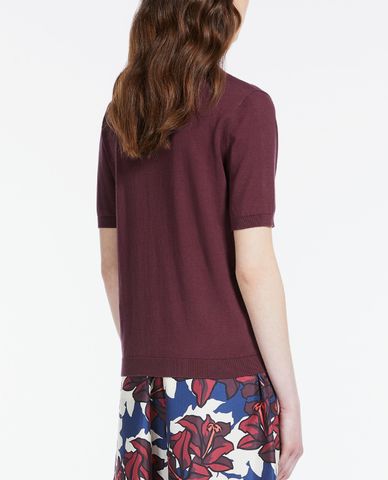  WEEKEND MAX MARA - Áo thun nữ dệt kim tay ngắn cổ tròn Salute 