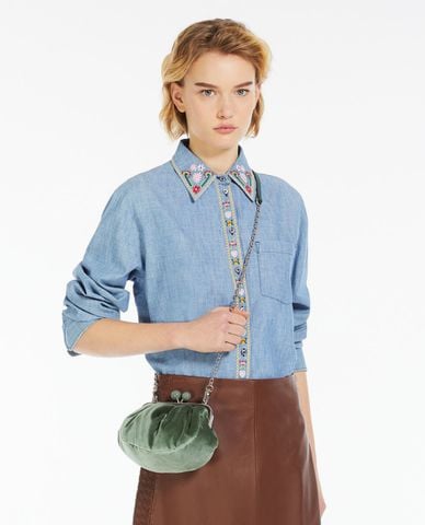  WEEKEND MAX MARA - Túi xách hình oval phối dây quai xích Cavour 