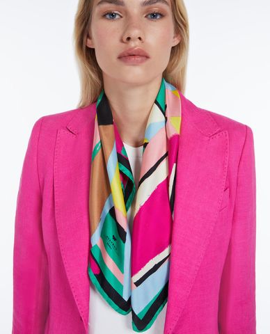  WEEKEND MAX MARA - Khăn choàng phom vuông phối hoạ tiết Siam 