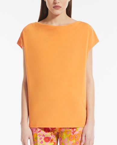  WEEKEND MAX MARA - Áo kiểu nữ cổ đổ tay ngắn Cotton Jersey 