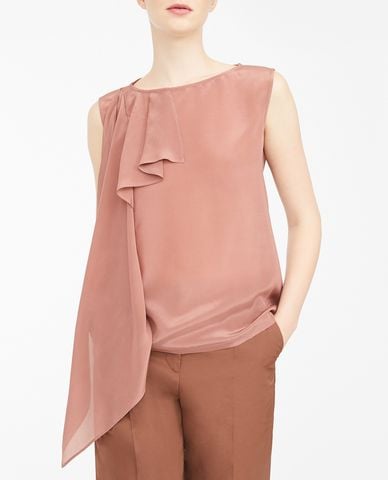  WEEKEND MAX MARA - Áo kiểu nữ sát nách cổ tròn phom suông thời trang 