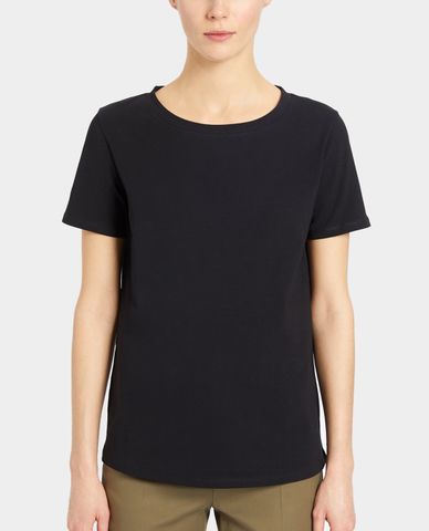  WEEKEND MAX MARA - Áo thun nữ cổ tròn tay ngắn phom suông Cotton Jersey 