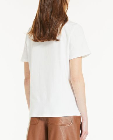  WEEKEND MAX MARA - Áo thun nữ ngắn tay cổ tròn phom suông Cotton Jersey 